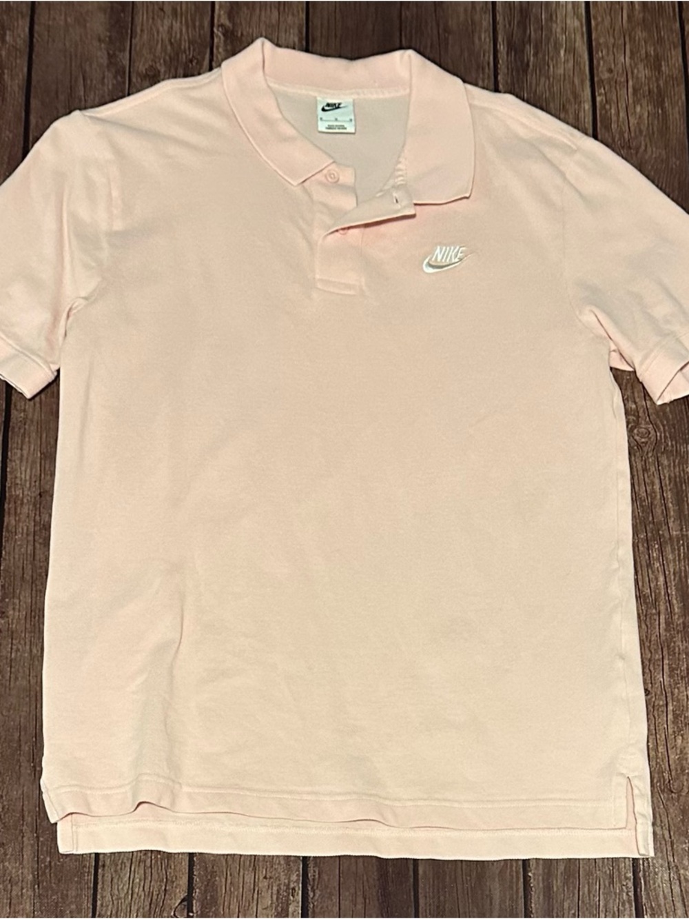 Nike Men’s Pale Pink Polo Shirt with Embroidered Logo